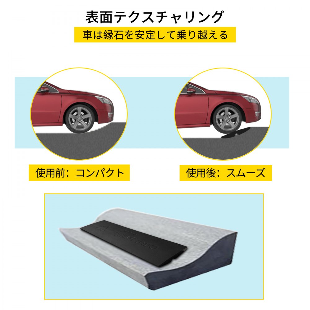 VEVOR 縁石スロープ ゴム製車道スロープ 拡張可能なセンターセクション