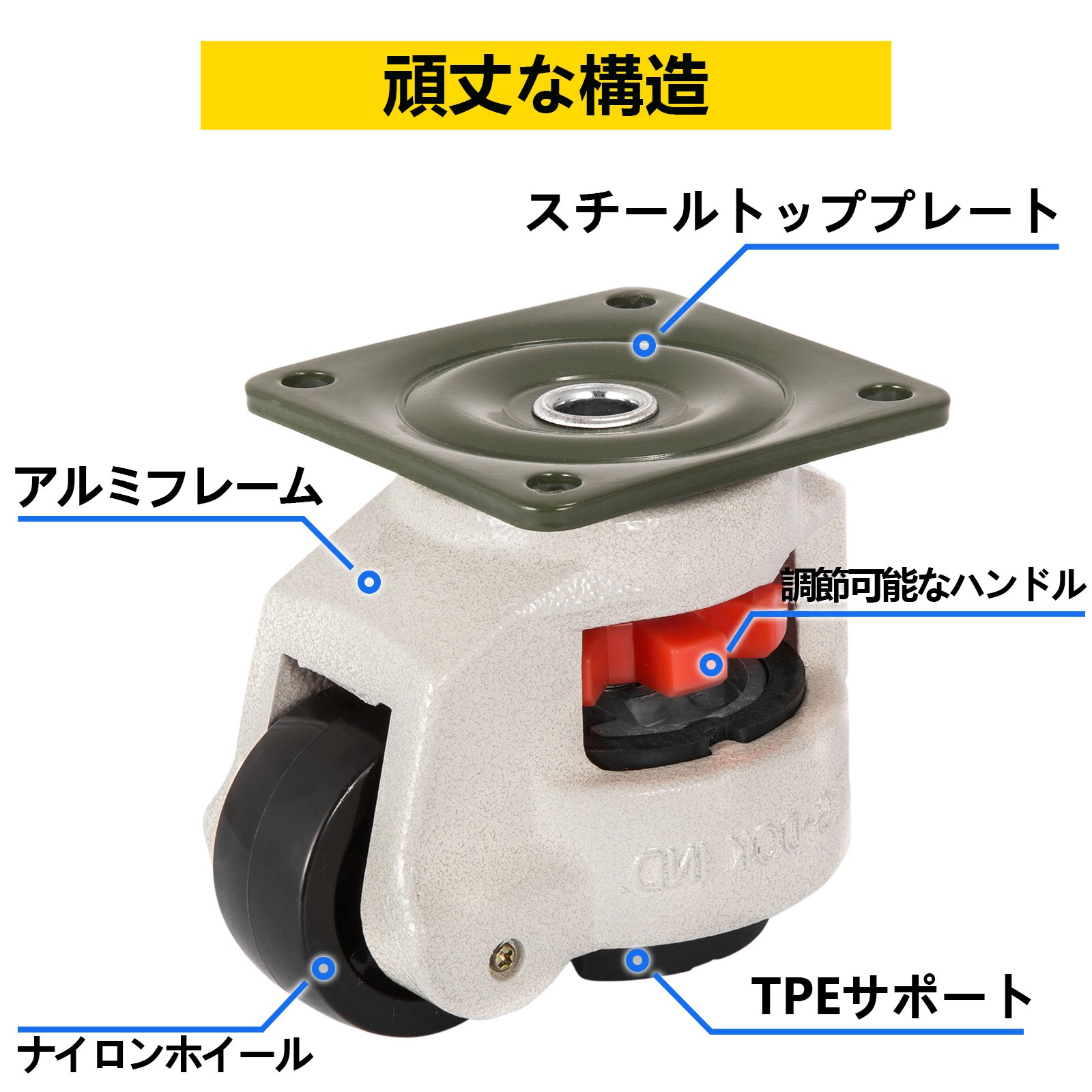 4個 プレートレベリングホイール GD-60F ナイロンホイールとNBRパッドのセット