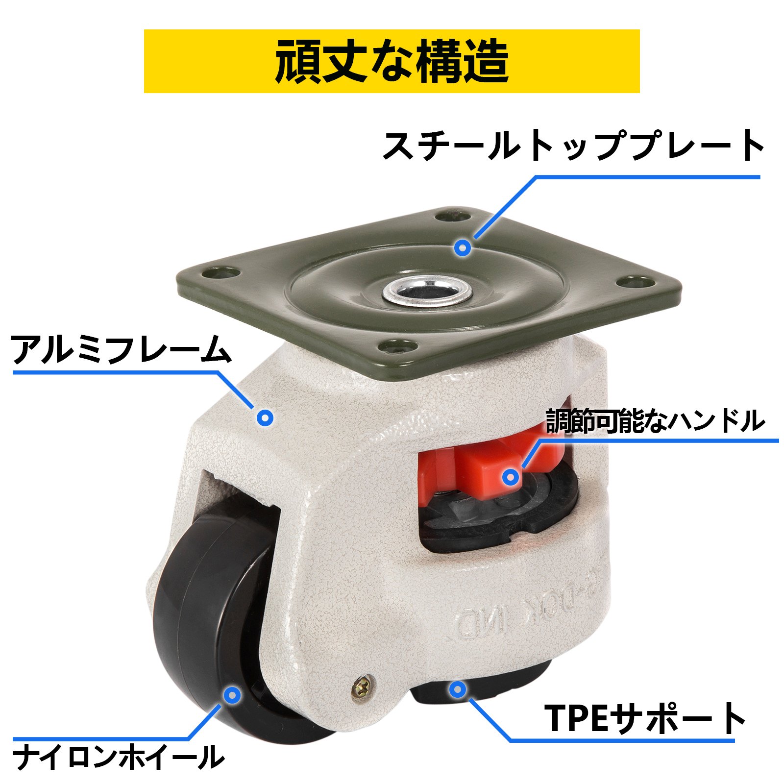 4個 プレートレベリングホイール GD-80F ナイロンホイールとNBRパッドのセット