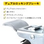 4個 5インチ 丈夫な足場 ゴム製 スイベルキャスター デュアルロック付き 1インチのソリッドラウンドステム 127kgの耐荷重