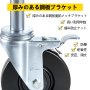 4個 5インチ 丈夫な足場 ゴム製 スイベルキャスター デュアルロック付き 1インチのソリッドラウンドステム 127kgの耐荷重