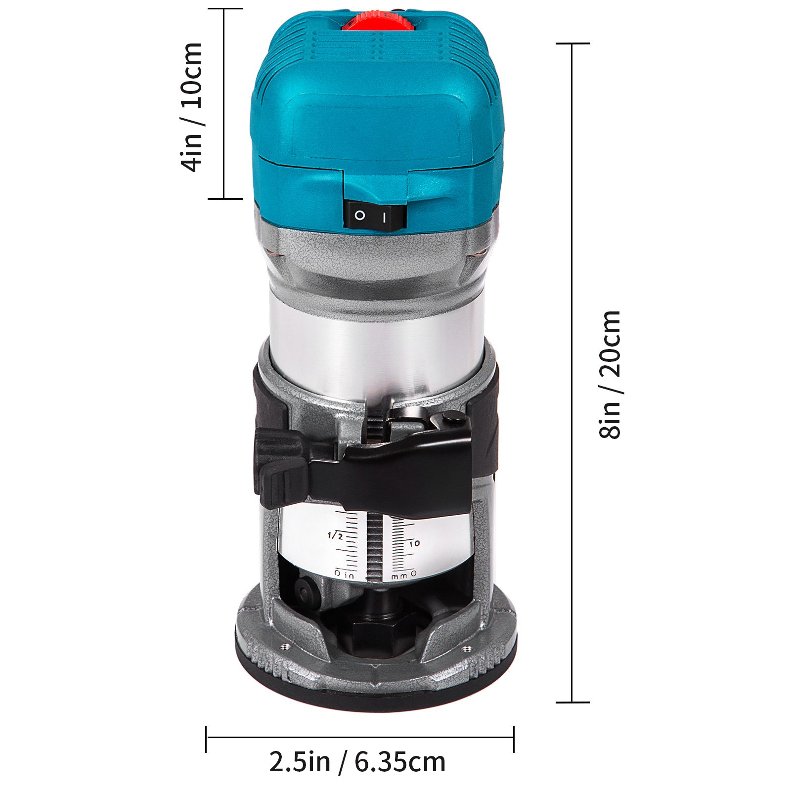 710W 最大トルク 可変速度30000RPM コンパクトルーター プランジベース、チルトベース、オフセットベース、1/4インチ・3/8インチコレット付き