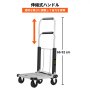 VEVOR 折りたたみ式ハンドカート 耐荷重330ポンド ドリートラック 4輪荷物トロリー付き