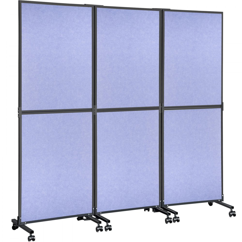 VEVOR アコースティックルームディバイダー オフィスパーティションパネル 72"x66" 3パック スチール ブルー