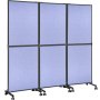 VEVOR アコースティックルームディバイダー オフィスパーティションパネル 72"x66" 3パック スチール ブルー