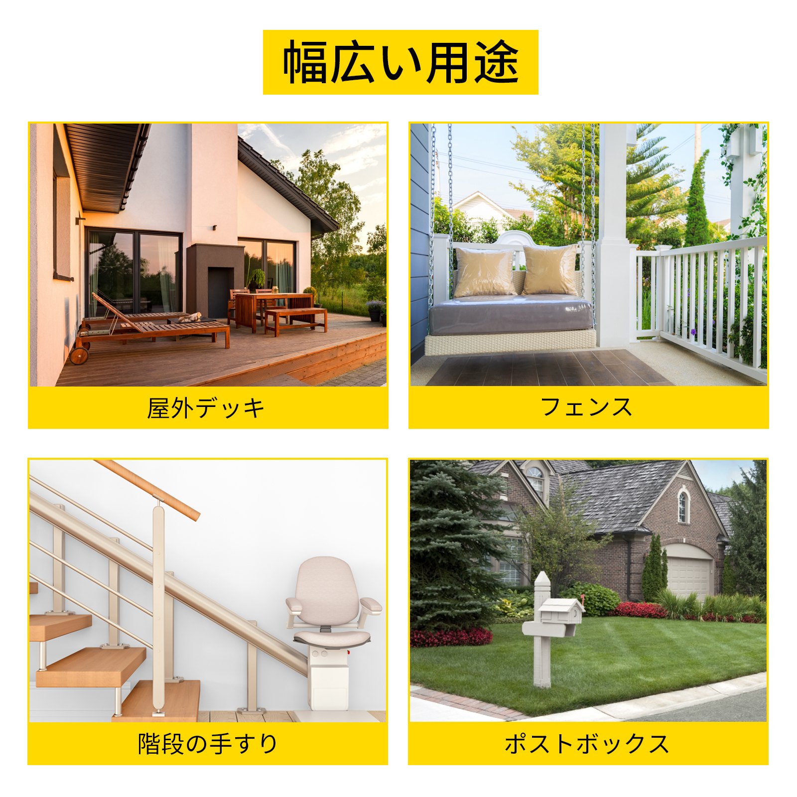 VEVOR デッキポストベース ポストベーススカート5PCS ポストサポートフランジ 4x4" ベース