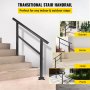 屋外ステップ用手すり 屋外手すり 屋外階段の手すり 121x85cm 黒 3-4ステップに適合