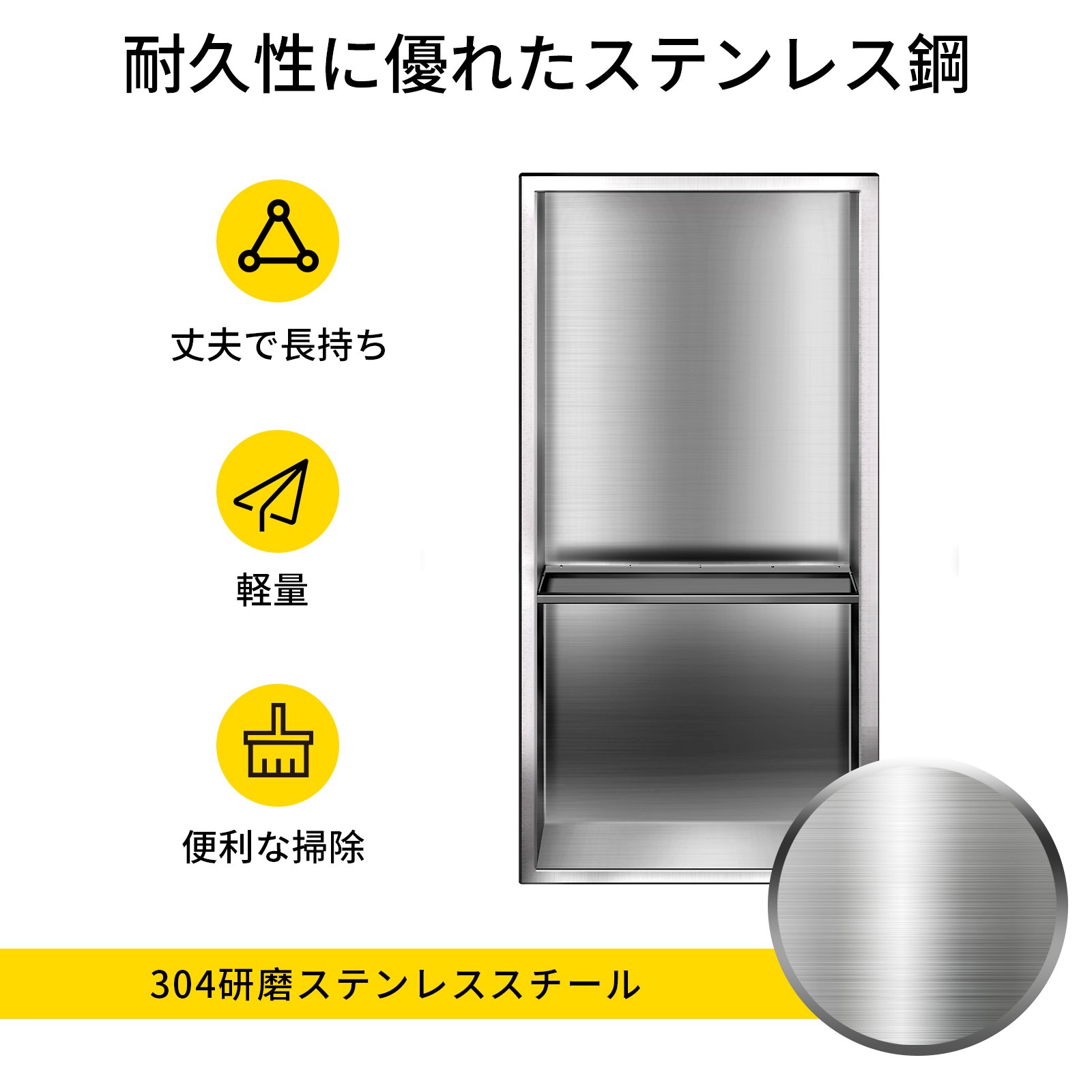 VEVOR シャワーニッチ ステンレス鋼シャワー壁ニッチ 凹型 12"x24"x4" インサート