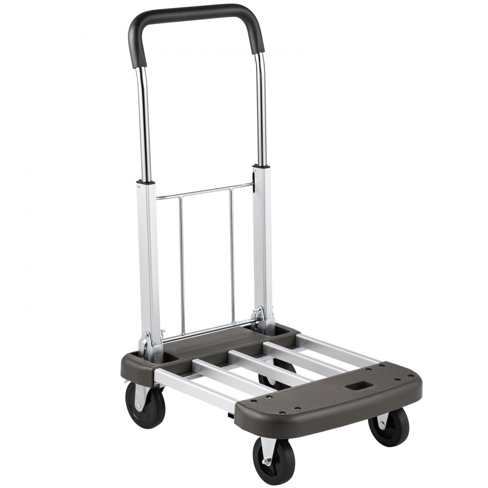 VEVOR 折りたたみ式ハンドカート 耐荷重330ポンド ドリートラック 4輪荷物トロリー付き