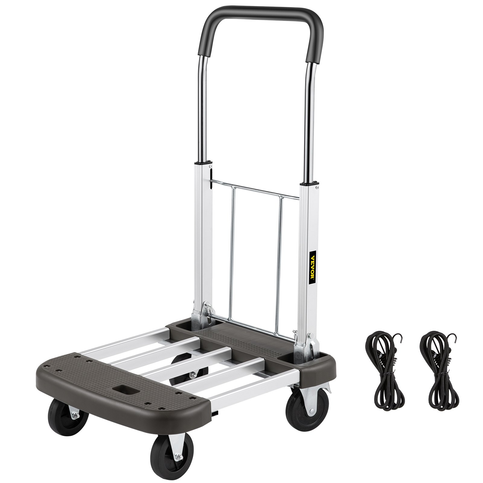 VEVOR 折りたたみ式ハンドカート 耐荷重330ポンド ドリートラック 4輪荷物トロリー付き