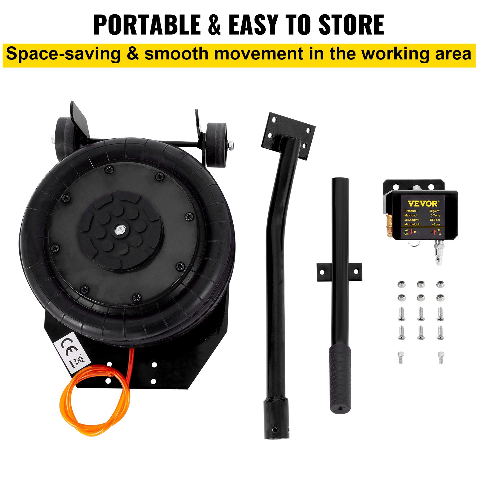 空気圧ジャック 3t（6600ポンド）　ヘビーデューティーエアジャック　最大リフティング高さ400ｍｍ