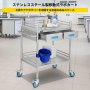 医療歯科技工所サービングカートトロリー 2引き出しポータブル ステンレス鋼