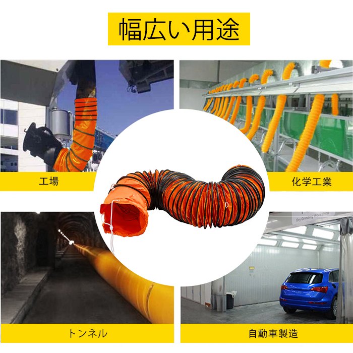 ダクトホース 直径250MM/10インチの排気ファン用の7.6M/ 25フィートPVCフレキシブルダクトホース