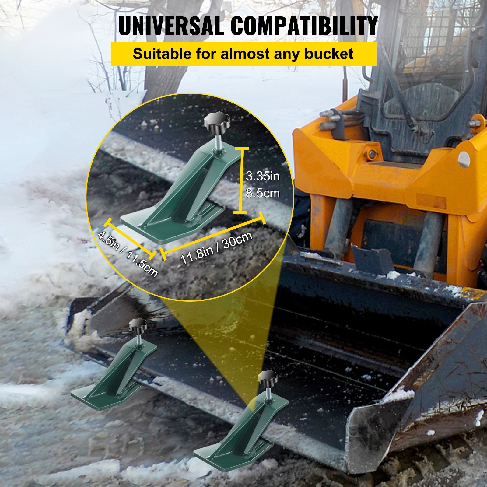 VEVOR 2pcs トラクターバケット プロテクター スキーエッジプロテクター 除雪 グリーン