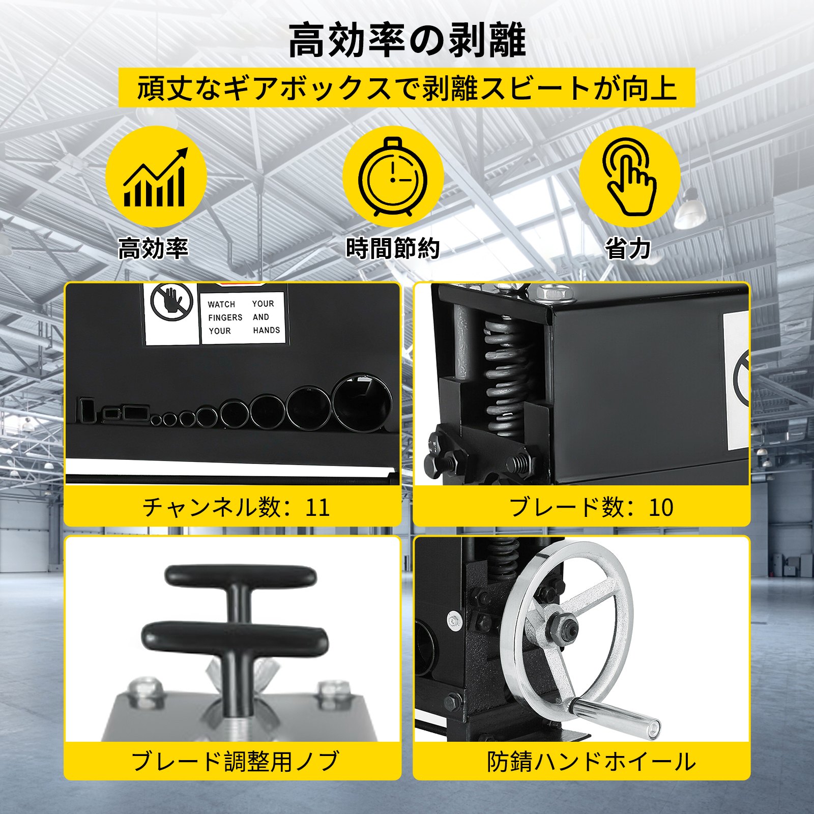 VEVOR ケーブル ワイヤー ストリッパー 38mm ストリッパー スクラップ 銅 0.06-1.5 インチ