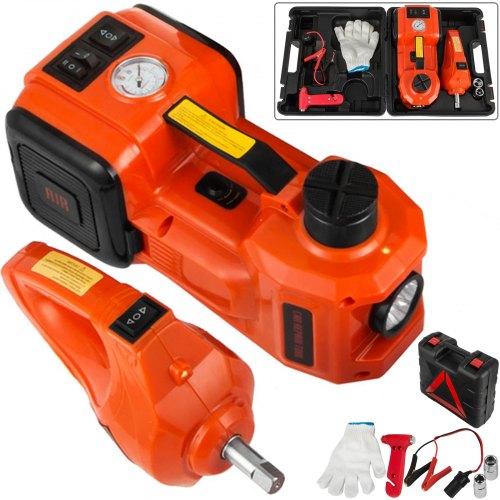 12V DC 6600 LBS 3T 電動油圧ジャッキ インフレーター ポンプ レンチ 3 in 1 ツール キット