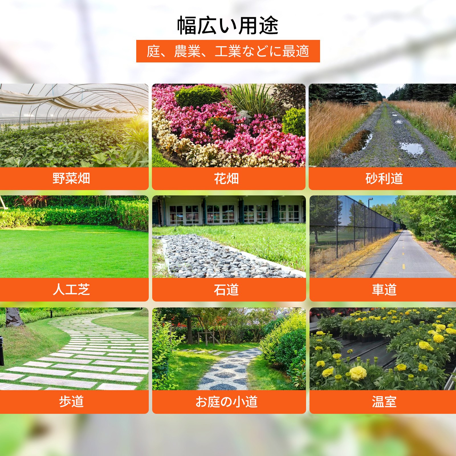 100x1.98m 除草シート 頑丈なPP織り 雑草バリアランドスケープ グランドカバー 3.2オンス