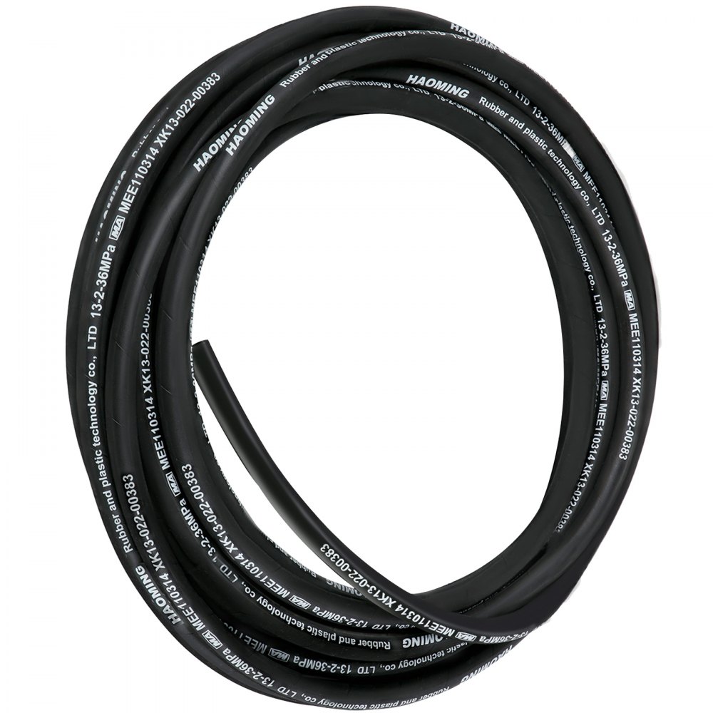 VEVOR Manguera Hidráulica de Goma con 2 Trenzas de Alambre de Acero de Alta Resistencia, Diámetro Interior de 1,27 cm, 5000 PSI máx., a Granel de - 40 - 121 °C, Manguera Flexible de Aceite Hidráulico