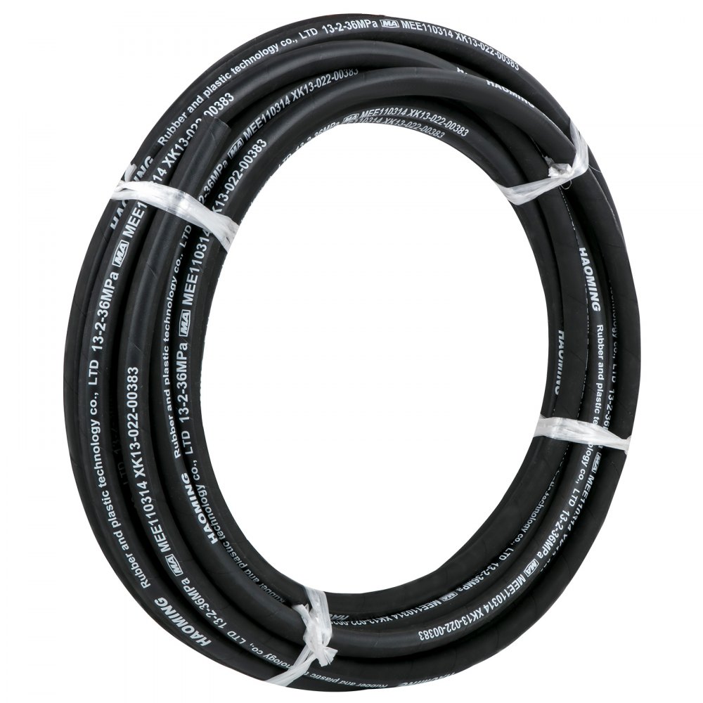 VEVOR Manguera Hidráulica de Goma con 2 Trenzas de Alambre de Acero de Alta Resistencia, Diámetro Interior de 1,27 cm, 5000 PSI máx., a Granel de - 40 - 121 °C, Manguera Flexible de Aceite Hidráulico