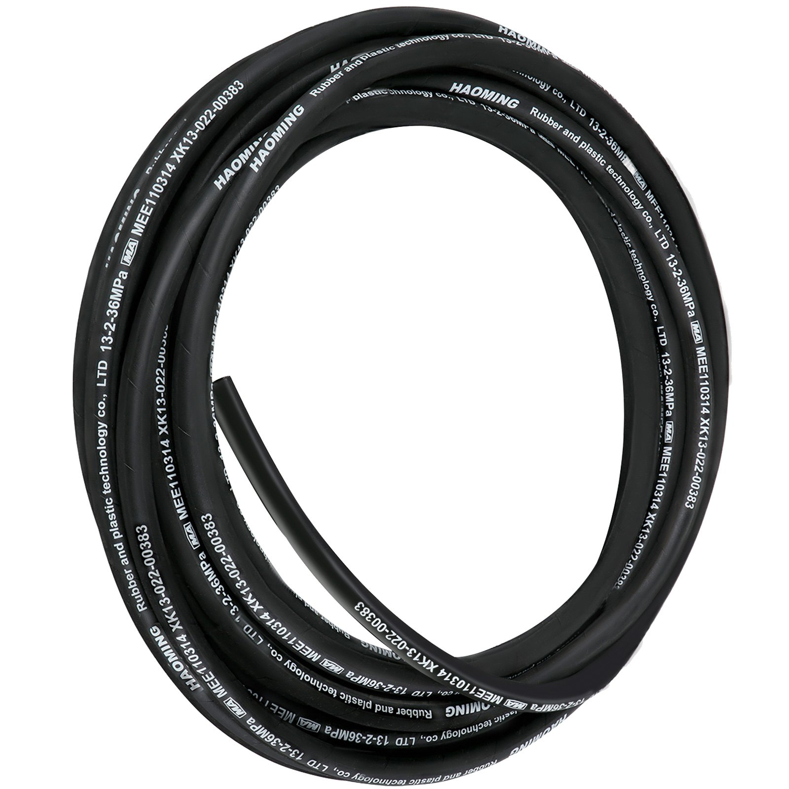 VEVOR Manguera Hidráulica de Goma con 2 Trenzas de Alambre de Acero de Alta Resistencia, Diámetro Interior de 1,27 cm, 5000 PSI máx., a Granel de - 40 - 121 °C, Manguera Flexible de Aceite Hidráulico