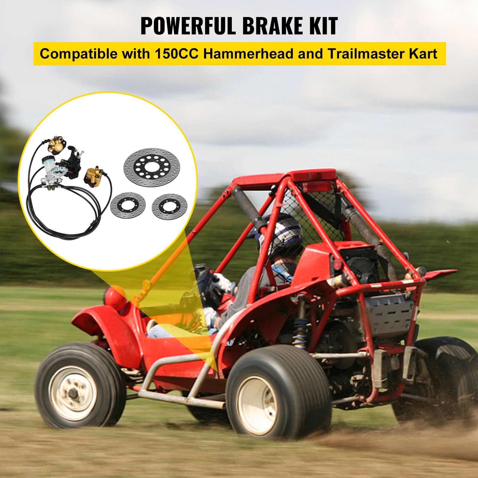 Kit de cilindro maestro de freno de kart VEVOR para karts Hammerhead y Trailmaster de 150 cc