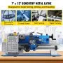 VEVOR Torno de metal Tornos y fresadoras Máquina de torno de 7 x 12 pulgadas mini torno de precisión 2250 Rpm 400 W de velocidad variable mini torno