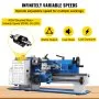 VEVOR Torno de metal Tornos y fresadoras Máquina de torno de 7 x 12 pulgadas mini torno de precisión 2250 Rpm 400 W de velocidad variable mini torno