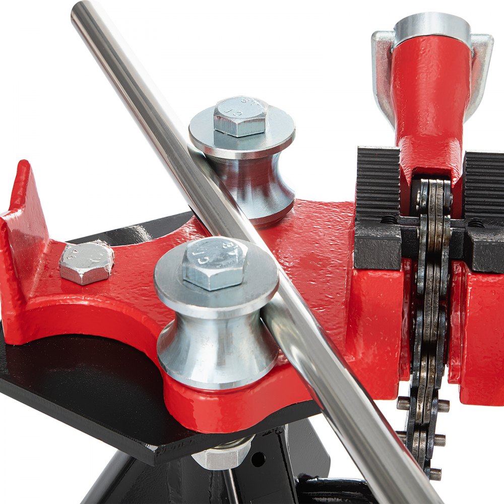 VEVOR Tripod Pipe Chain Vise, Capacidad de tubería de 1/8"-5", Soporte de cadena de 36.4" de longitud con patas de acero plegables portátiles, para agarrar, apoyar y doblar tuberías en fábrica, taller y hogar