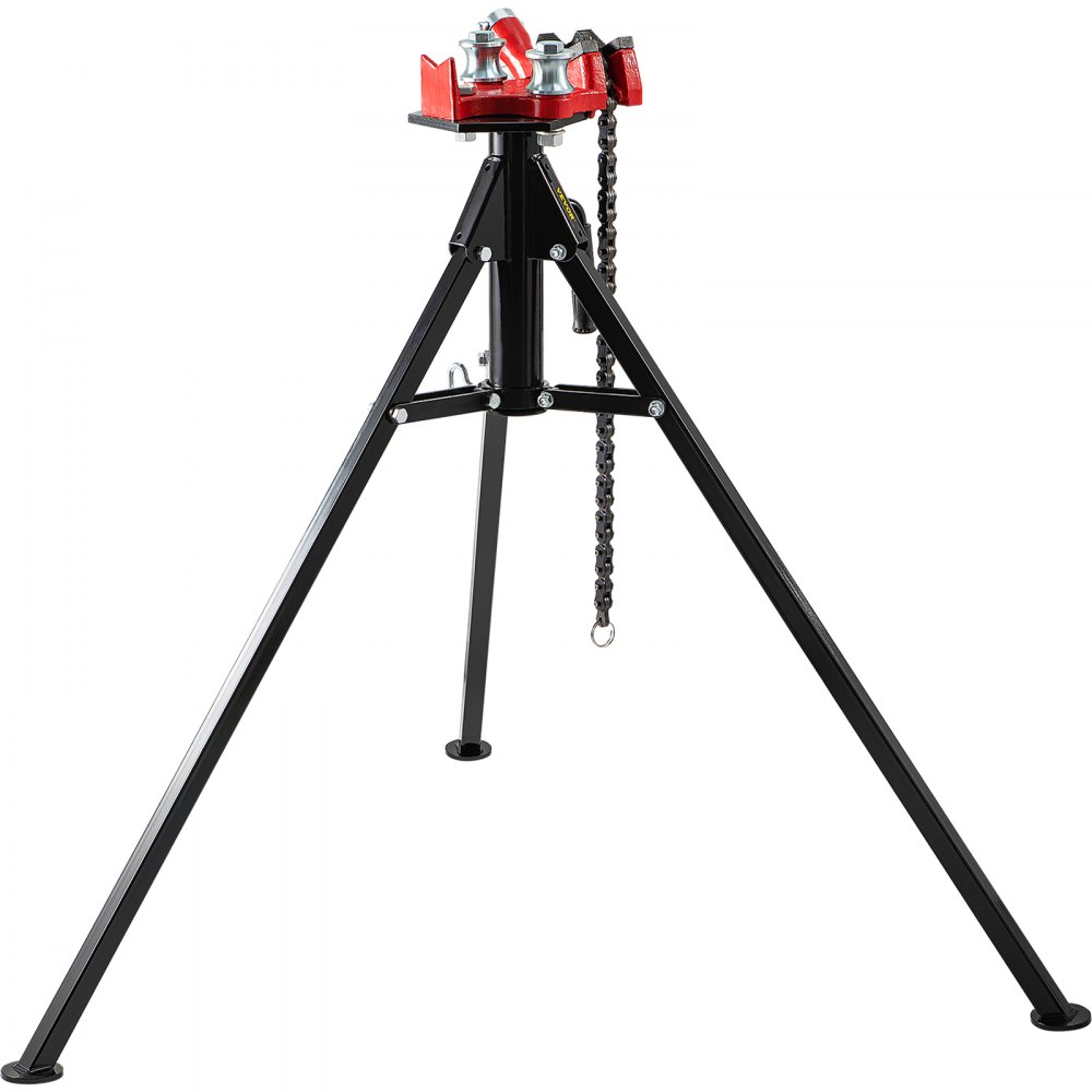 VEVOR Tripod Pipe Chain Vise, Capacidad de tubería de 1/8"-5", Soporte de cadena de 36.4" de longitud con patas de acero plegables portátiles, para agarrar, apoyar y doblar tuberías en fábrica, taller y hogar