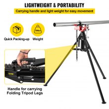 VEVOR Tripod Pipe Chain Vise, Capacidad de tubería de 1/8"-5", Soporte de cadena de 36.4" de longitud con patas de acero plegables portátiles, para agarrar, apoyar y doblar tuberías en fábrica, taller y hogar