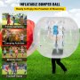 Pelota de parachoques inflable VEVOR de 1,2 m de diámetro, pelota de fútbol de burbujas, explote en 5 minutos, pelota Zorb inflable para adultos o niños (4 pies, transparente)