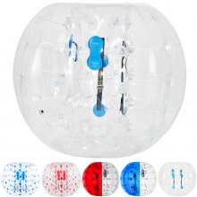 Pelota de parachoques inflable VEVOR de 1,2 m de diámetro, pelota de fútbol de burbujas, explote en 5 minutos, pelota Zorb inflable para adultos o niños (4 pies, transparente)