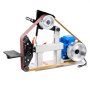 Lijadora de banda VEVOR de 1500 W y 2 HP, 5 x 208 cm, velocidad variable, para metalurgia, pulidora de banda 3 en 1 con 3 moldes de pulido y soporte de herramientas de placa plana para la fabricación de cuchillos.