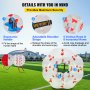 Pelota de parachoques inflable VEVOR de 5 pies/1,5 m de diámetro, pelota de fútbol de burbujas, explote en 5 minutos, pelota Zorb inflable para adultos o niños (5 pies, punto rojo)