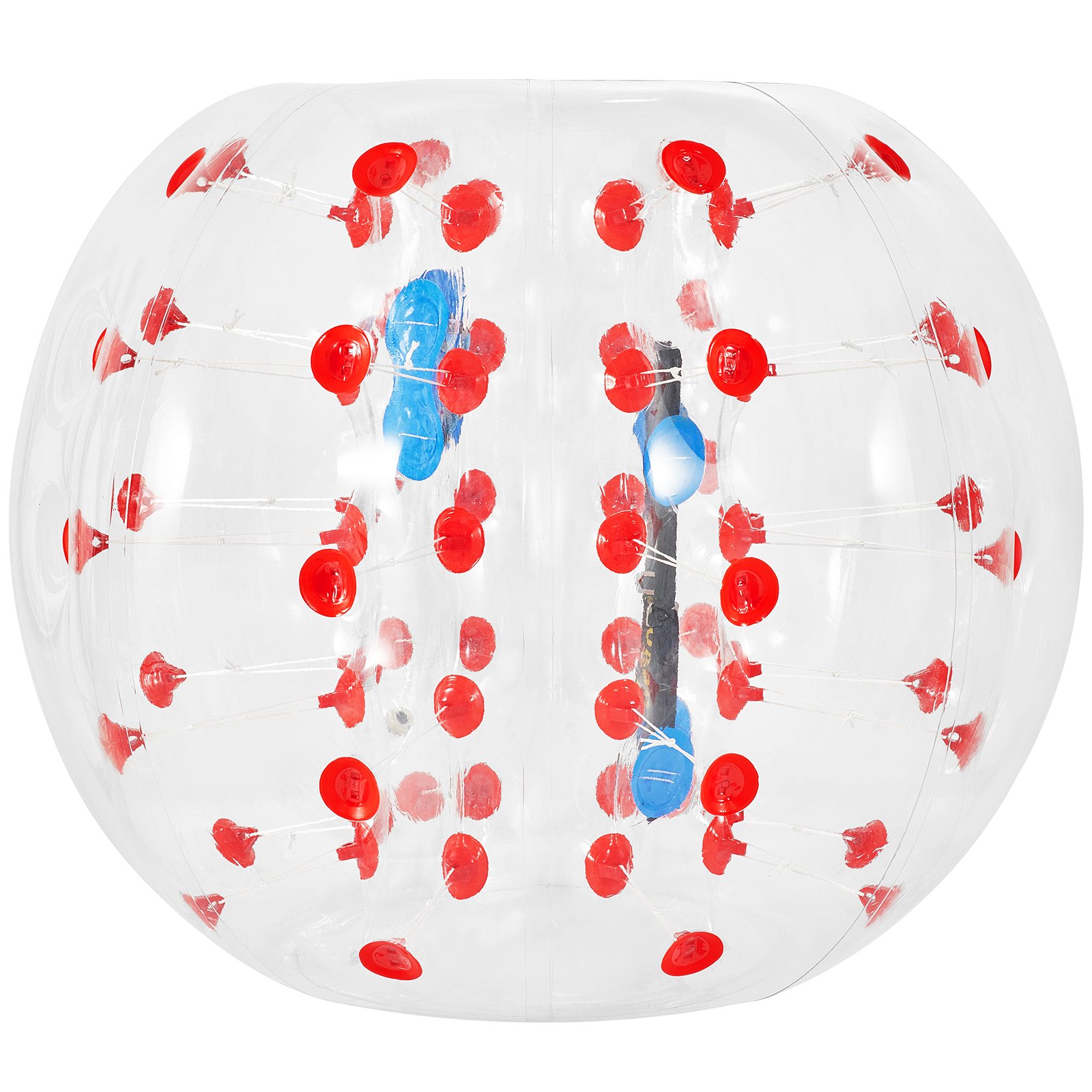 Pelota de parachoques inflable VEVOR de 5 pies/1,5 m de diámetro, pelota de fútbol de burbujas, explote en 5 minutos, pelota Zorb inflable para adultos o niños (5 pies, punto rojo)
