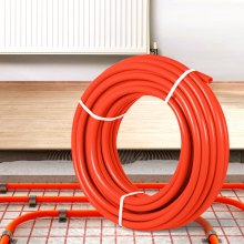 VEVOR 1/2" 1000 Piedi Tubo PEX Rosso Pipe Barriera all'Ossigeno EVOH Tubi per Riscaldamento a Pavimento Radiante Tubi Idraulici per Acqua Fredda e Calda per Impianti Idraulici, Radianti e Idronici