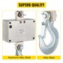 VEVOR Silver Digital Crane Scale1000KG (2200LBS) Industrial Heavy Duty Balanza colgante Pantalla LED con control remoto para caza en granja