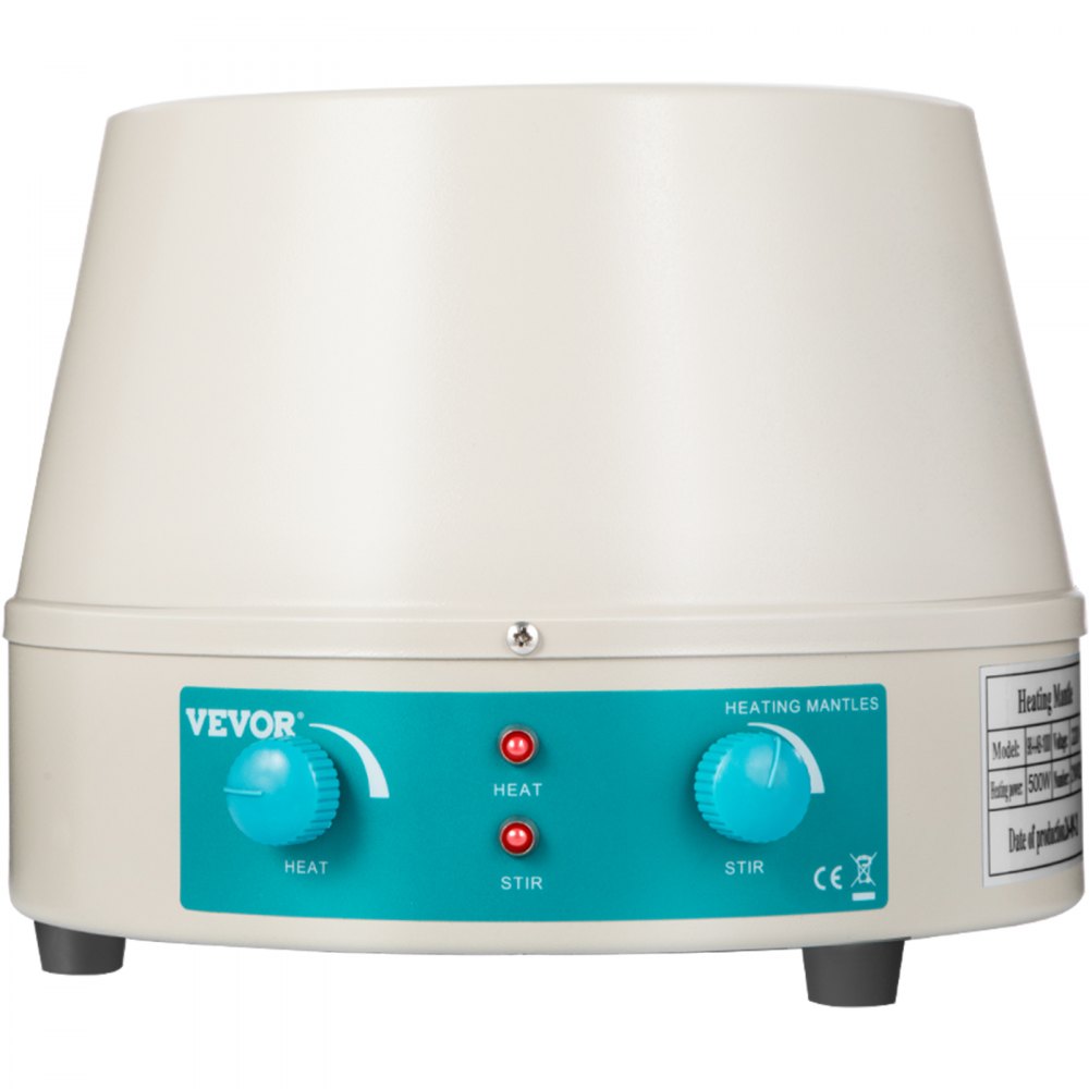 Manta calefactora VEVOR de 1000 ml con controles ajustables de calor y agitación.