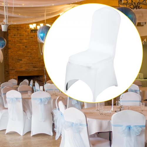 Cubierta de Silla 100pcs Blanca Arqueada Funda de Sillas Arqueada para Boda Fiesta
