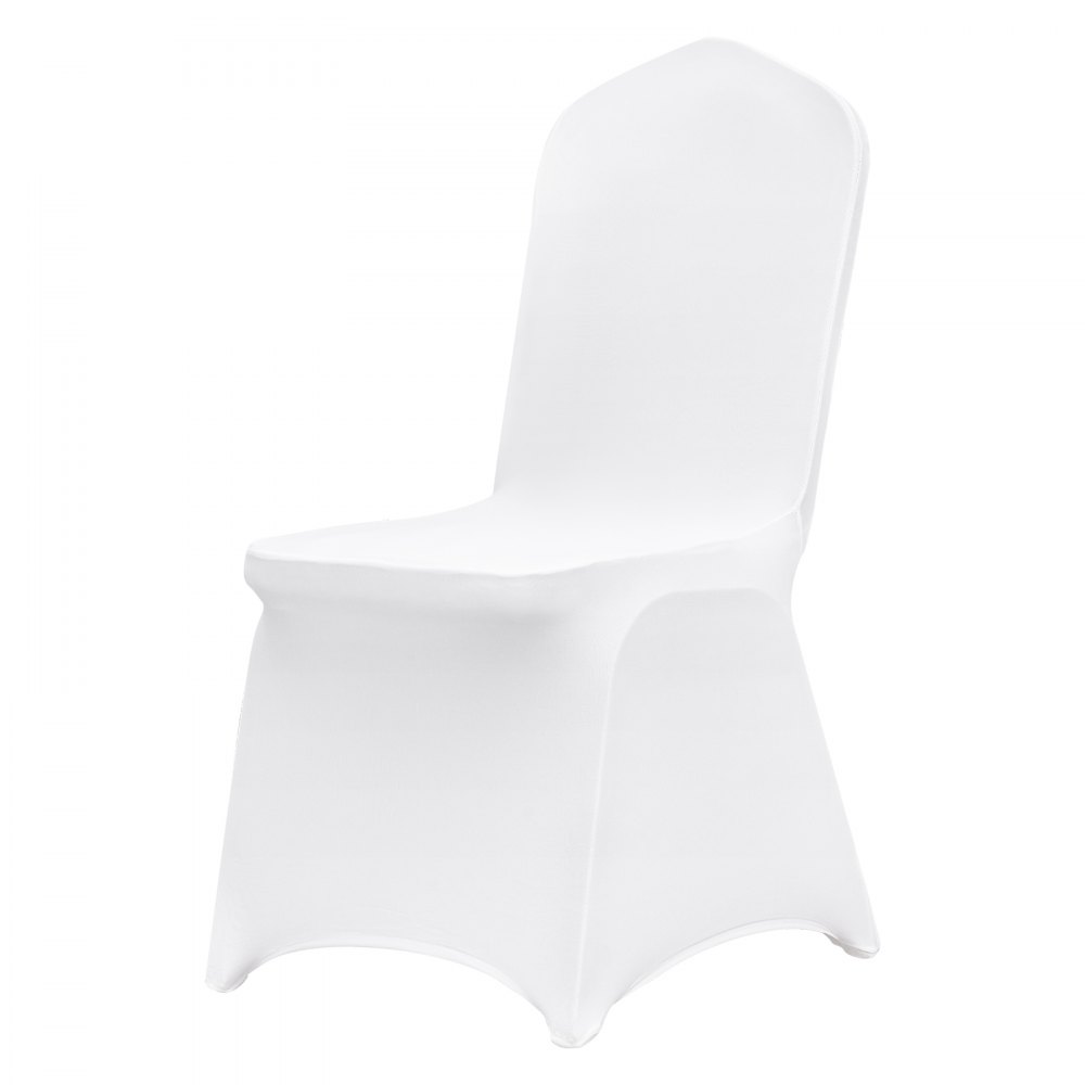 VEVOR Fundas Elasticas para Sillas 100 Piezas Fundas para Sillas 83 - 93 cm Fundas de Sillas para Bodas 94% Poliéster y 6% Elastano Blanco Limpieza Fácil para Fiestas de Cumpleaños, Bodas, Banquetes