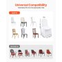 VEVOR Fundas Elasticas para Sillas 100 Piezas Fundas para Sillas 83 - 93 cm Fundas de Sillas para Bodas 94% Poliéster y 6% Elastano Blanco Limpieza Fácil para Fiestas de Cumpleaños, Bodas, Banquetes