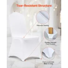 100pcs Cubierta de la Silla Blanca para Boda Fiesta