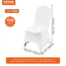 100pcs Cubierta de la Silla Blanca para Boda Fiesta