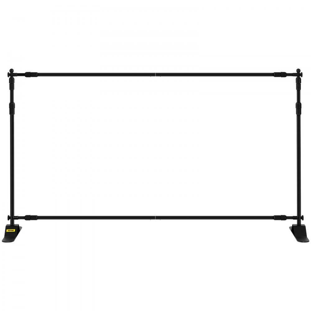 VEVOR Soporte para Fondos de Fotografía, Anchura Ajustable 66 "- 120", Soporte de Banner para Telón de Fondo con Altura 37 "- 96" Negro para Feria Comercial Ligero Telescópico Ajustable Expositor