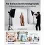 VEVOR Soporte para Fondos de Fotografía, Anchura Ajustable 66 "- 120", Soporte de Banner para Telón de Fondo con Altura 37 "- 96" Negro para Feria Comercial Ligero Telescópico Ajustable Expositor