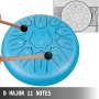 Tambor de lengüeta de acero VEVOR 11 notas 10 pulgadas de diámetro Tambor de lengüeta Azul cielo Handpan Tambor Notas Instrumento de percusión Tambores de acero Instrumentos con bolsa, libro, mazos, soporte de mazo
