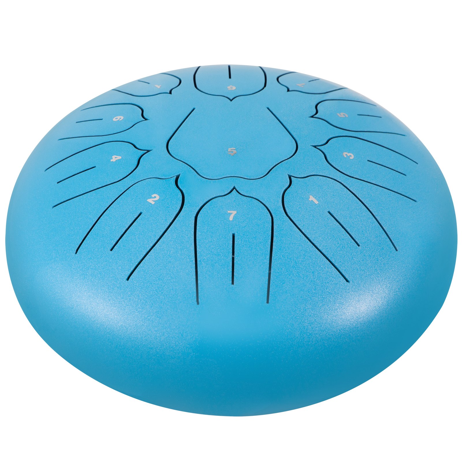 Tambor de lengüeta de acero VEVOR 11 notas 10 pulgadas de diámetro Tambor de lengüeta Azul cielo Handpan Tambor Notas Instrumento de percusión Tambores de acero Instrumentos con bolsa, libro, mazos, soporte de mazo