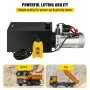 Bomba hidráulica VEVOR, unidad de potencia hidráulica de 10 cuartos de galón, bomba hidráulica de acción simple, bomba hidráulica de 12 V CC (depósito de acero, acción simple, 3200 PSI) con conector SAE n.º 6 para elevación de vagones de remolque basculante