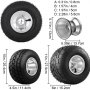 Neumáticos y llantas VEVOR Go Kart (4 piezas), ruedas y neumáticos Go Cart de 10" x 4,50" delanteros, 11" x 6,0" traseros, buje de ajuste de llanta, patrón de pernos de 58 mm con 3 orificios