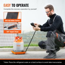 Báscula de refrigerante VEVOR, báscula de freón de recuperación de carga HAVC de 110 libras, con control remoto con cable, báscula de peso de recuperación digital electrónica de alta precisión de 2 g con estuche y batería seca